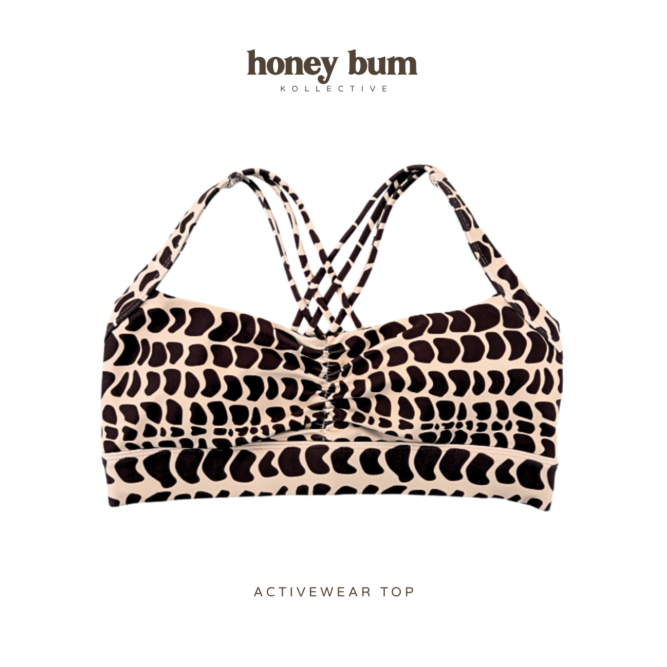 ACTIVEWEAR TOP - Ruched Front / Hebrew Shell