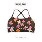 ACTIVEWEAR TOP - Criss-Cross Back / Plumeria