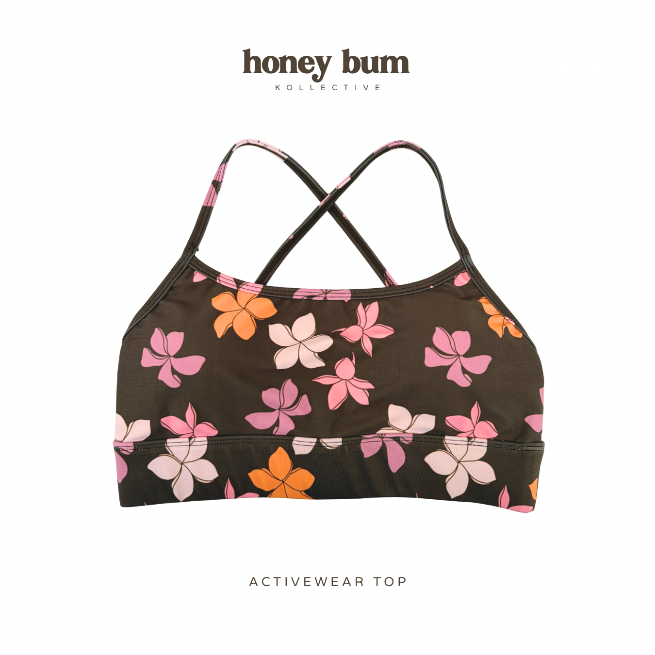 ACTIVEWEAR TOP - Criss-Cross Back / Plumeria